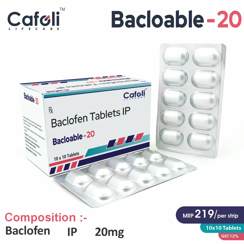 Baclofen 20mg Tablet at Best Price in PCD Pharmacia Franchise for Muscle Relaxant and Muscle Spasms, Spinal Cord Injury